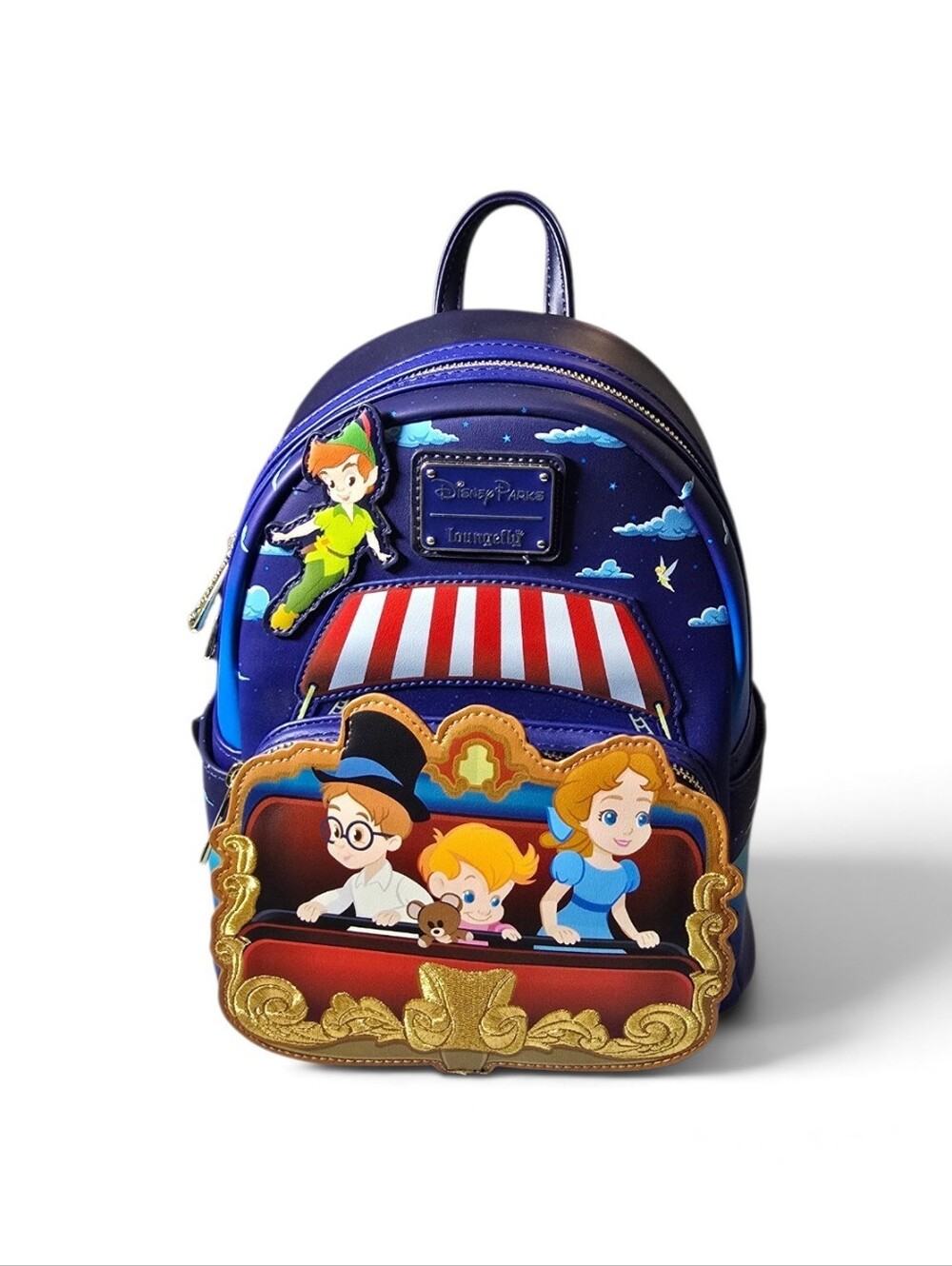 Disney Parks Loungefly Peter Pan’s Flight Attraction Mini Backpack Nwt